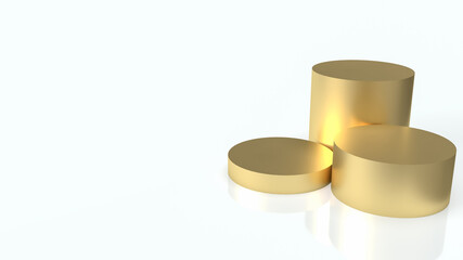 The gold podium  on white background  for presentation  or business concept 3d rendering