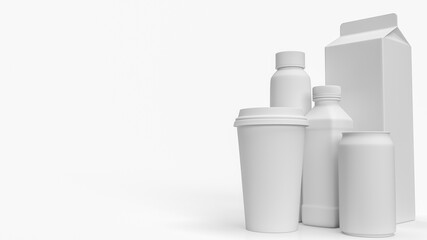 The plastic packing and can on white background for eco or climate change concept 3d rendering