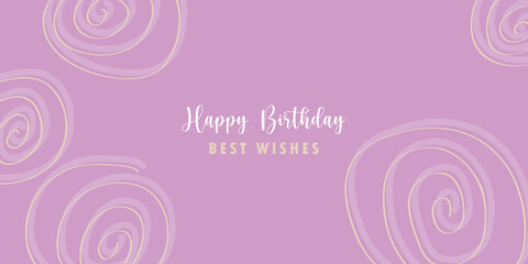 happy birthday greeting card with abstract pattern