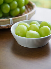 신선한 유기농 과일 샤인 머스켓, 포도 