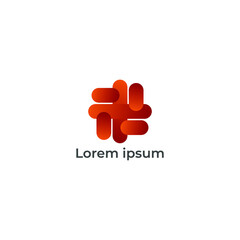 Obraz premium ILLUSTRATION ABSTRACT LOGO SQUARE ROUNDED DESIGN VECTOR 