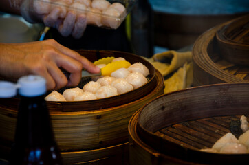 Dim Sum Chiness food cook and sale in asean market