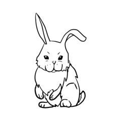 Rabbit sitting Hand drawn vector illustrations