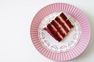 Porcion de tarta red velvet
