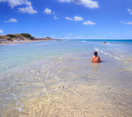 Relax beach in Apulia, Italy:  The Regional Natural Park Dune Costiere from Torre Canne to Torre...