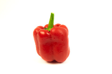 Fresh red sweet bulgarian pepper isolated on white background