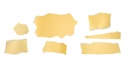 Empty beige paper pieces isolated. Space for text or design.