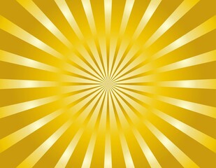 金色に輝くグラデーションの集中線