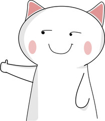 cute cartoon cat thumbs up