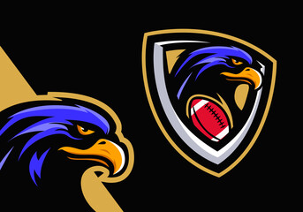 American football eagle badge logo