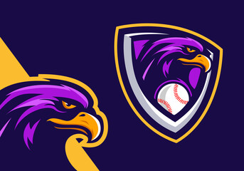 Baseball eagle badge logo