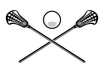 Crossed lacrosse stick illustration