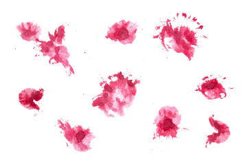 Set of watercolor paint stains vector backgrounds.
Pink watercolor spot. Set of pink watercolor stains