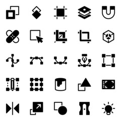 Glyph icons for graphic design.