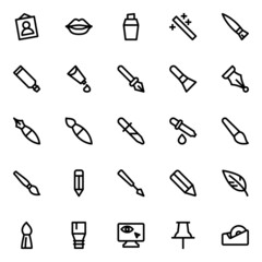 Outline icons for graphic design.