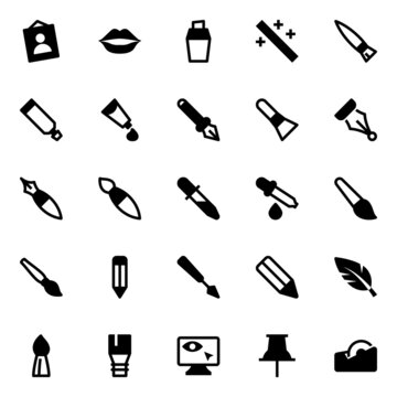 Glyph icons for graphic design.