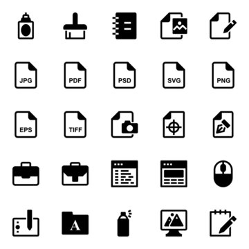 Glyph icons for graphic design.
