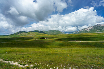 Mountain landscape at Gran Sasso Natural Park, in Abruzzo, Italy