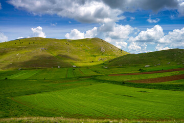 Mountain landscape at Gran Sasso Natural Park, in Abruzzo, Italy