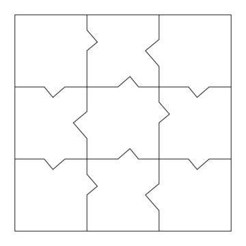 9 jigsaw pieces template. Nine puzzle pieces - Stock Illustration  [60752858] - PIXTA