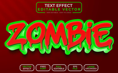 Zonbie 3D Text Effect EPS Vector File 