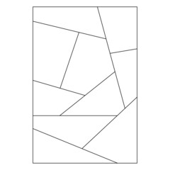 Unique Abstract Blank Jigsaw Puzzle. Simple line art style for printing and web. Geometric triangle style. Stock illustration isolated