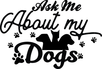 Fototapeta premium Typography funny dog t-shirt design.