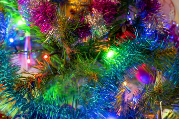 Obraz na płótnie Canvas Christmas abstraction of colorful Christmas tree decoration