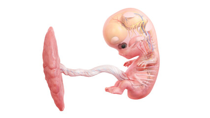 3d rendered medically accurate illustration of a human fetus anatomy - week 9