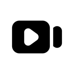 Fototapeta na wymiar Video Camera vector Solid Icon Design Symbol on White background EPS 10 File