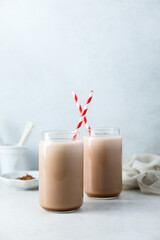 Traditional homemade hot chocolate or cocoa drink