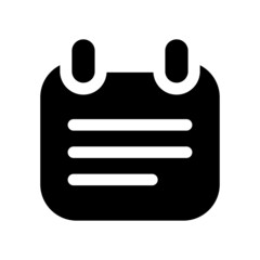 Calendar vector Solid Icon Design Symbol on White background EPS 10 File