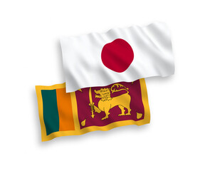 Flags of Japan and Sri Lanka on a white background