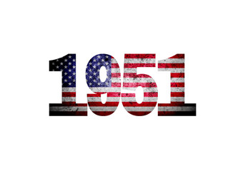 vintage 1951 united state of america flag