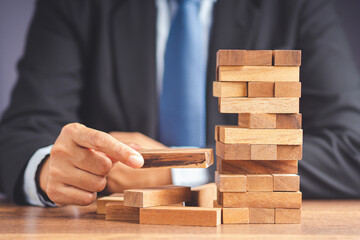 Risk of management and strategy plans for business growth and success concept