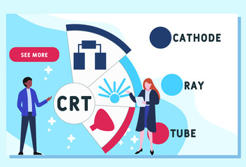 CRT - Cathode Ray Tube acronym. business concept background.  vector illustration concept with keywords and icons. lettering illustration with icons for web banner, flyer, landing pag