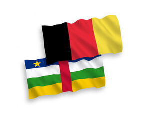 Flags of Belgium and Central African Republic on a white background