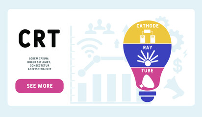 CRT - Cathode Ray Tube acronym. business concept background.  vector illustration concept with keywords and icons. lettering illustration with icons for web banner, flyer, landing pag