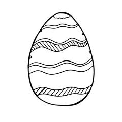 Easter egg in line. Vector illustration. Isolated element