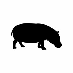 hippo vector icon, hippo silhouette design
