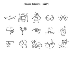 design of various summer symbols. Part 4