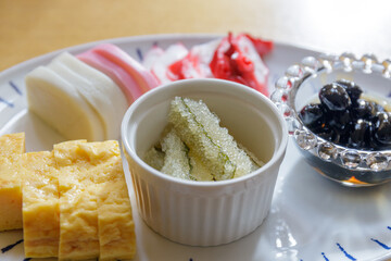 正月料理　子持ち昆布　たまご