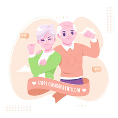 happy grandparents day illustration background