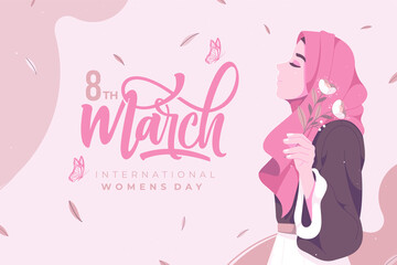 happy international womens day banner template