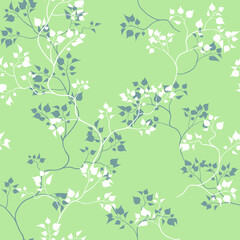 seamless pattern of branches and leaves