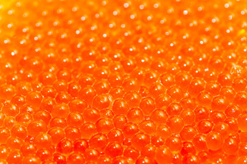 red caviar, macro photography, focus on the center. Selective focus. Close up background