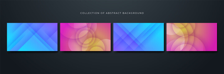 Modern gradient stripes and circle blue pink yellow Colorful abstract design background