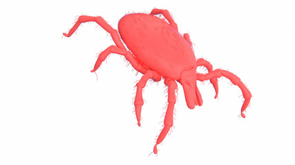 3d rendered illustration of an abstract red  tick