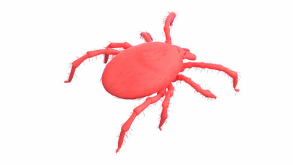 3d rendered illustration of an abstract red  tick
