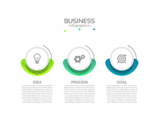 Business infographic template circle colorful  with 3 step